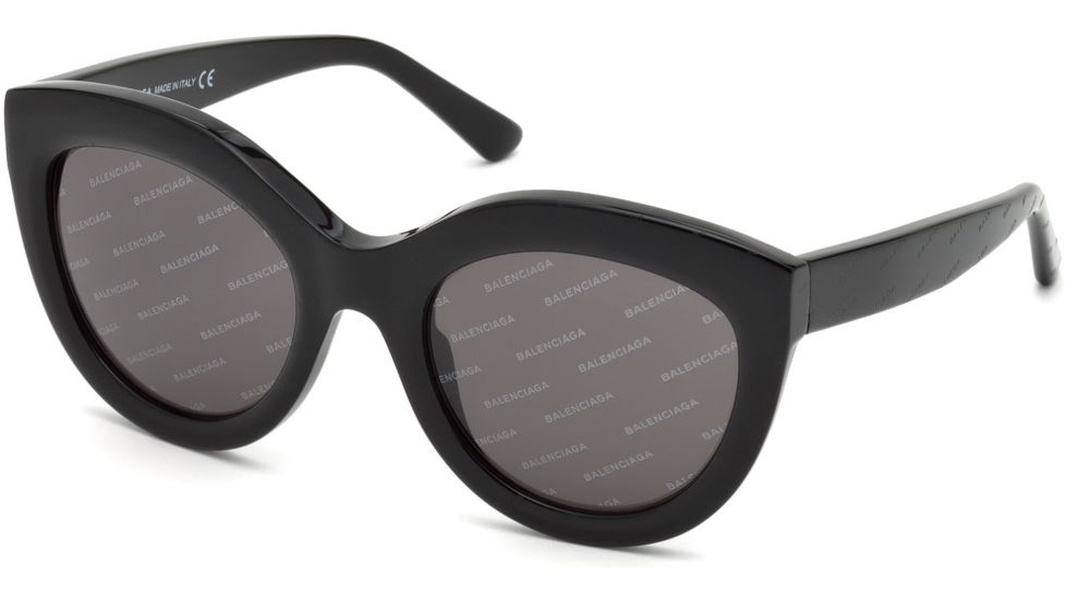 Balenciaga BA0133 Sunglasses - Black Frame Color, Smoke Lens Color
