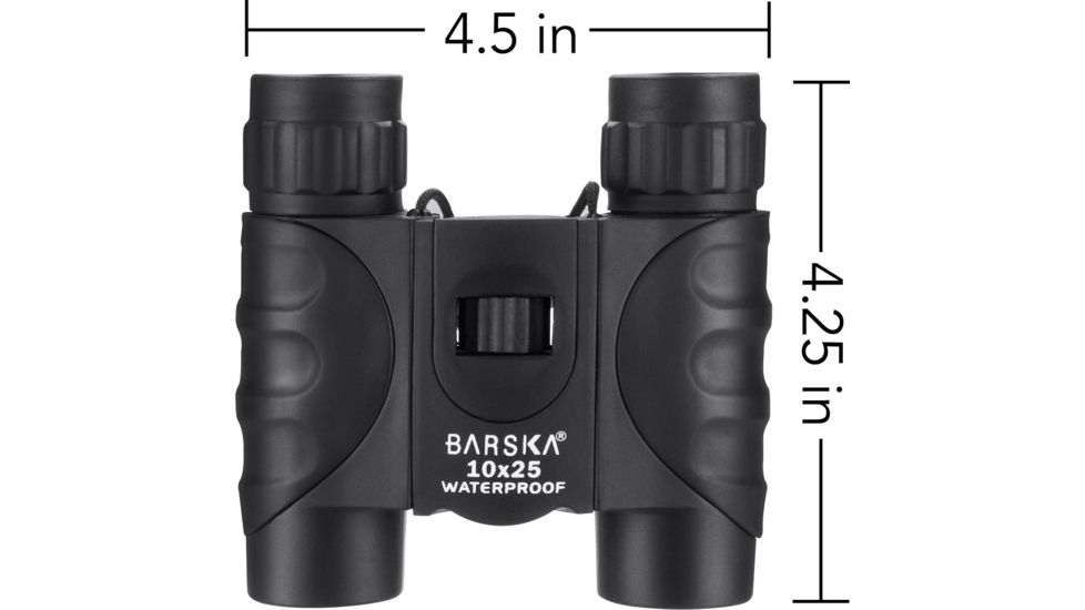 Barska 10x25mm Waterproof Compact Binocular, Black, Small AB12725