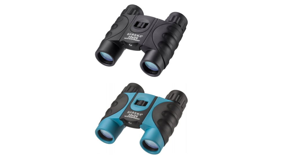 Barska 10x25mm Waterproof Compact Binocular, Black, Blue