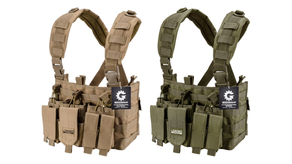 Barska Tactical Chest Rig VX-400 Loaded Gear, Flat Dark Earth, Olive Drab Green