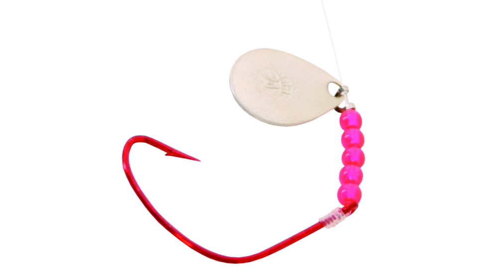 BearPaw Flicker Snelled Hook, Wide Gap, Kahle Red, 12in Mono, Size 2, 6 per Pack, FNRWB-2