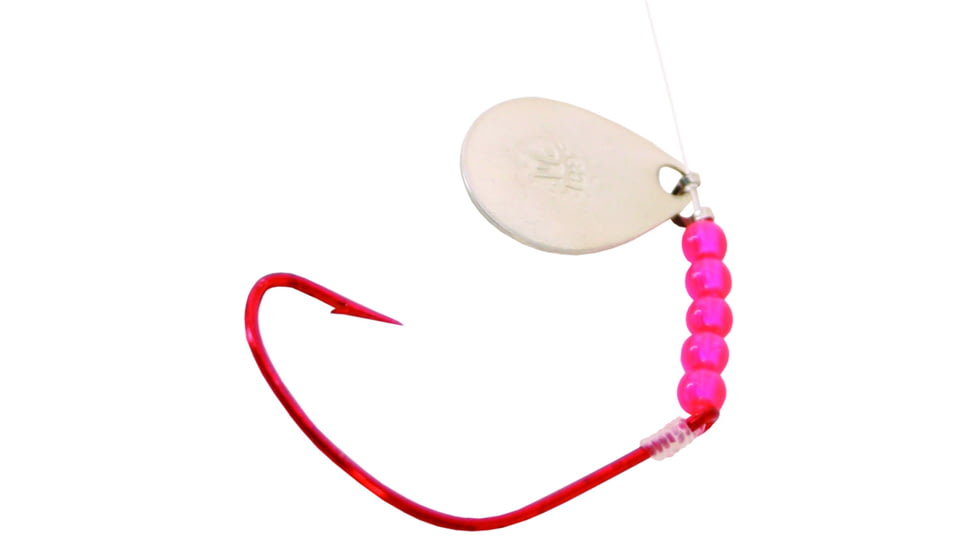 BearPaw Flicker Snelled Hook, Wide Gap, Kahle Red, 12in Mono, Size 2/0, 6 per Pack, FNRWB-2/0