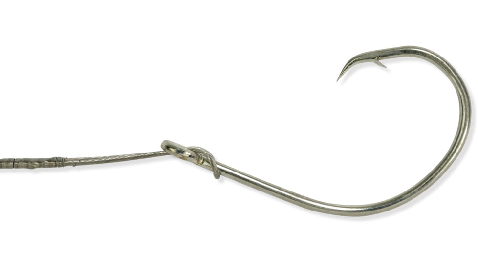 BearPaw Sea Guard Circle Hook Nylawire Snelled Hook, Size 2/0, 5 per Pack, NWCS-2/0
