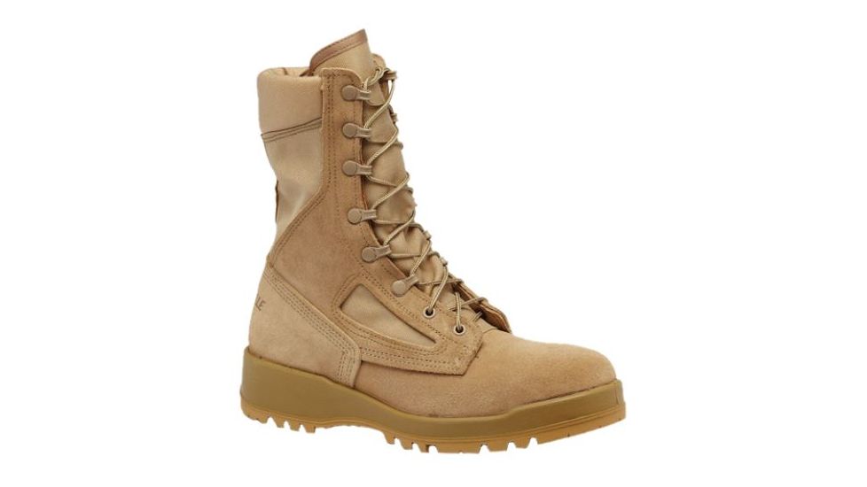 Belleville Mens Hot Weather Flight &amp; Combat Vehicle Boot, Tan, 3.5, Wide 340DES 035W
