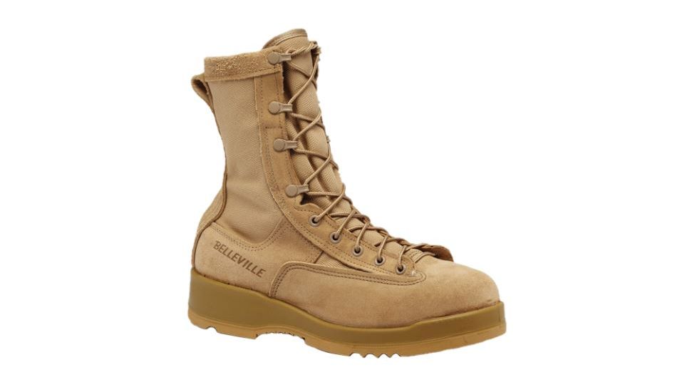 Belleville Mens Hot Weather Steel Toe Flight Boot, Tan, 4, Regular 330DESST 050R