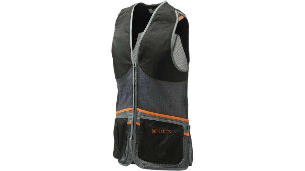 Beretta Full Mesh Shooting Vest, Black &amp; Grey, 2XS, GT671T15530903XXS