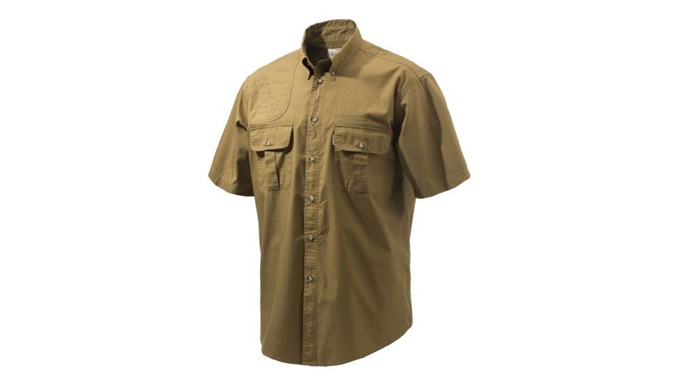 Beretta TM Shooting Shirt S/S, Brown, Small, LU162075610812S