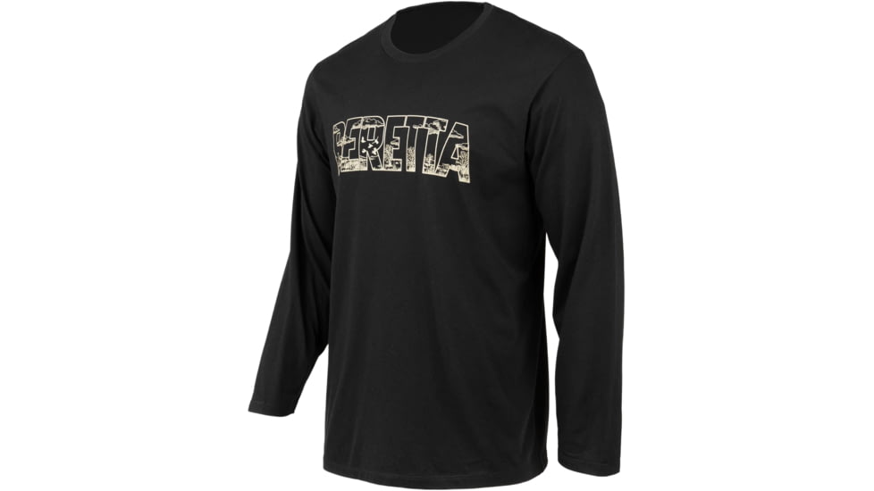 Beretta Vista Camo T-Shirt - Mens, Long Sleeve, Black, Large, TS234T18900999L