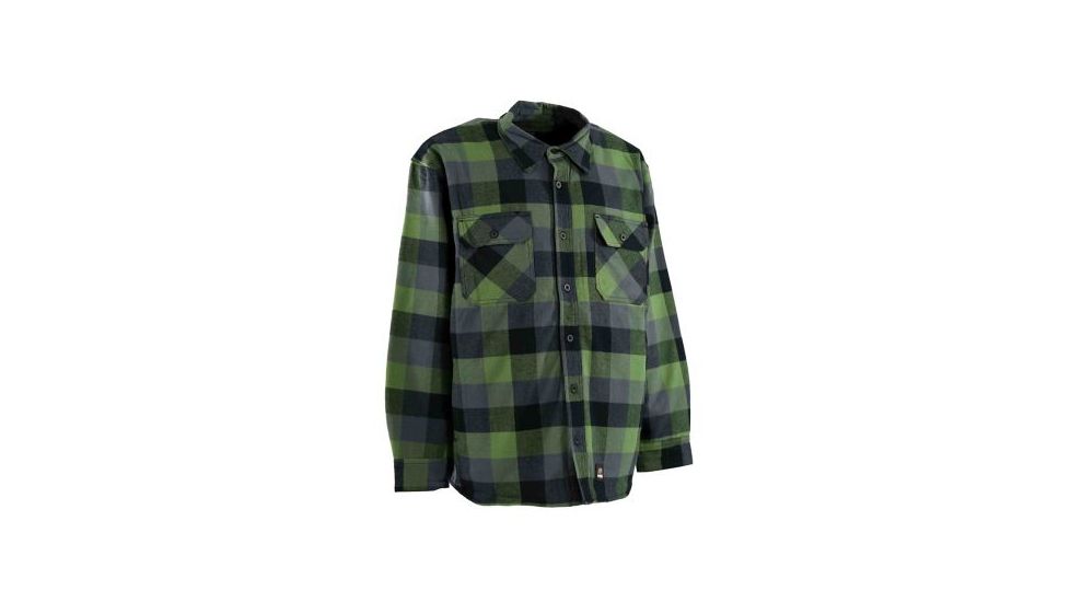Berne Flannel Shirt Jacket - Mens, Plaid Green E, Extra Large, Regular, 92021382159