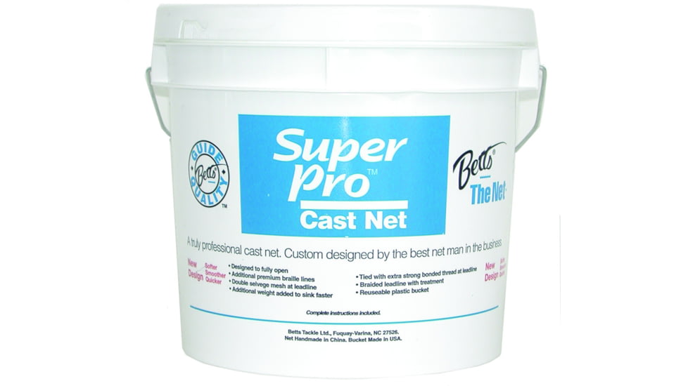Betts Super Pro Mono Cast Net 7' 1/2" Mesh 1.5Lb Lead per Ft Bucket, 20-7