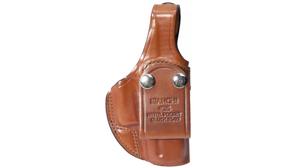 Bianchi 3S Pistol Pocket Leather Holster Plain Tan, Right Hand 19184