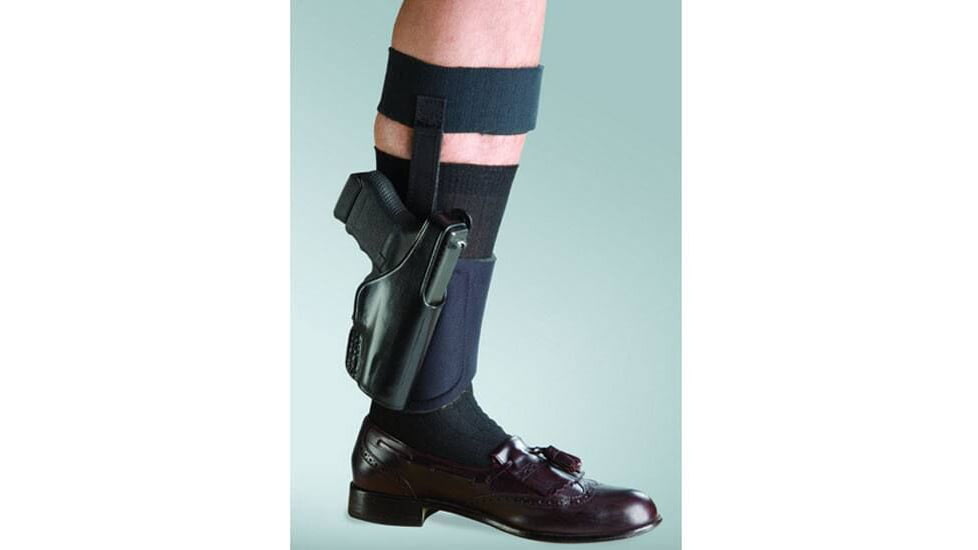 Bianchi Model 150 Negotiator Holster, Ankle, GLOCK 43, Right Hand, Size 9, Black, 24006