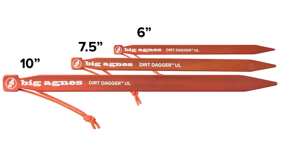 Big Agnes Dirt Dagger UL Tent Stakes, Pack of 30, 6in, Orange, ADD6BULK3021