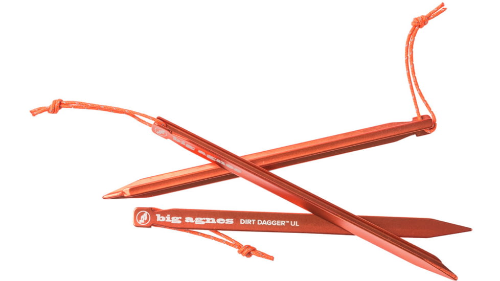 Big Agnes Dirt Dagger UL Tent Stakes, Pack of 30, 6in, Orange, ADD6BULK3021