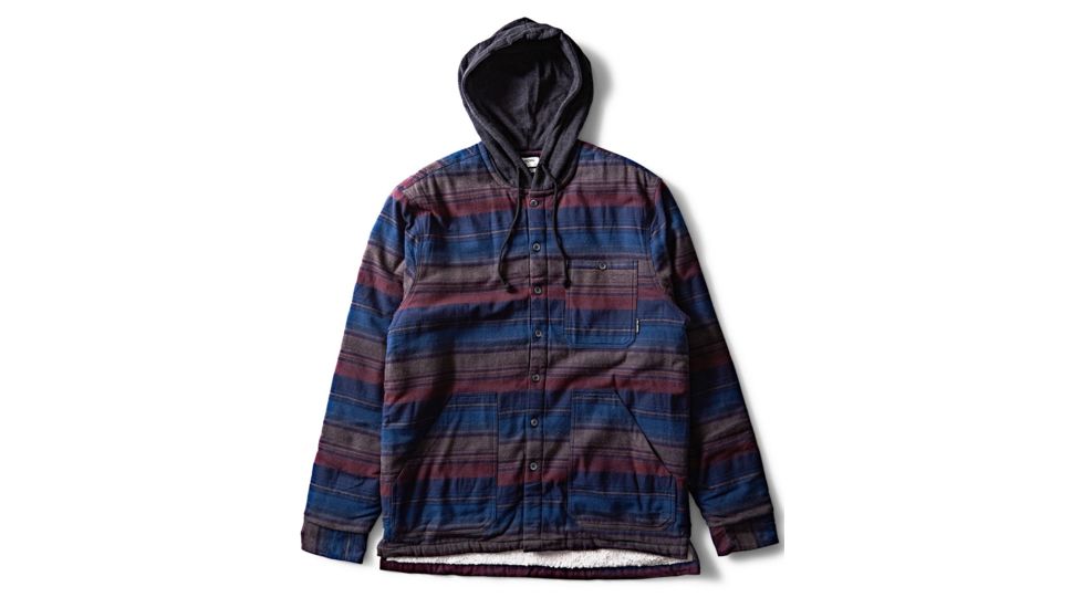 Billabong Baja Sherpa Hooded Flannel Shirt - Mens, Navy, Medium, M525SBBA-NVY-M