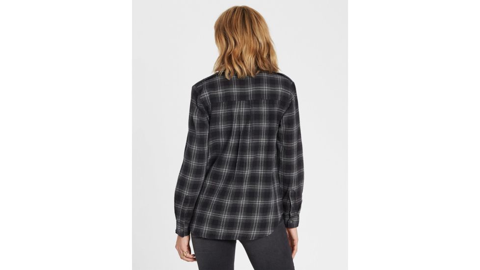 Billabong Venture Out Long Sleeve Flannel Shirt - Womens, Black White, Small, J507MVEN-BCI-S