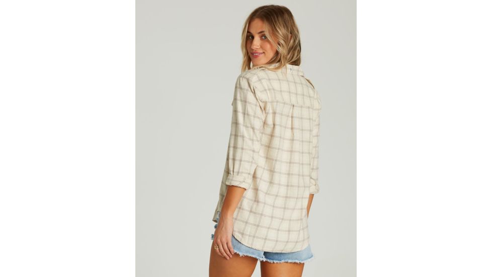 Billabong Venture Out Long Sleeve Flannel Shirt - Womens, White Cap, Medium, J507MVEN-WCP-M
