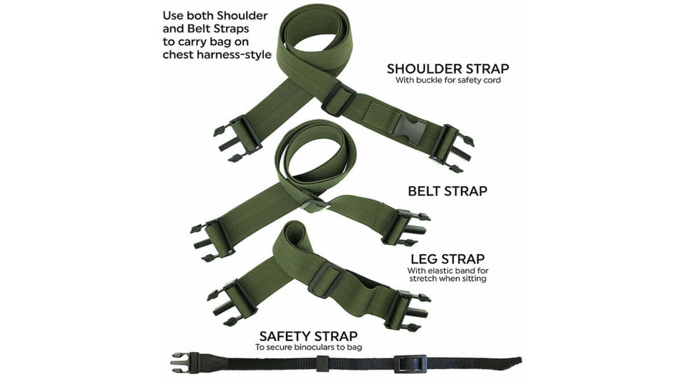 Bino Dock Bino Bag Green Includes 3 Straps &amp; Safety Crd