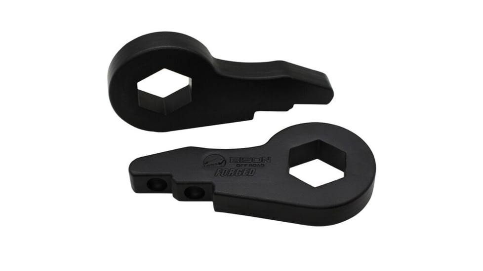 Bison Offroad GM Full-Size Truck/ SUV 2000-2012 Front Leveling Kit w/ Forged Torsion Key, 33in Max Tire Size, Black, 2.5, GF-1502-33