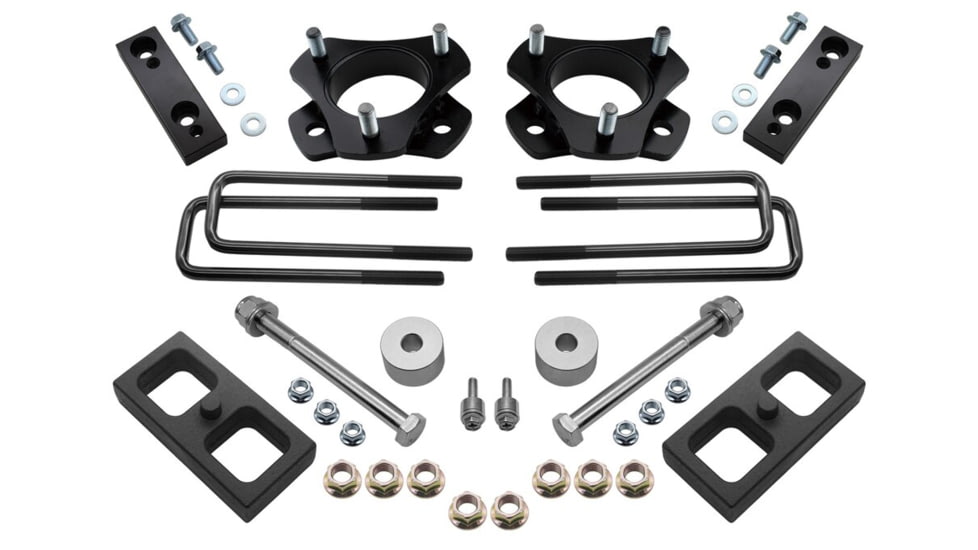 Bison Offroad Toyota Tacoma TRD / SR5 / Rock Warrior 2WD/4WD 2005-2020 Lift Kit, 32.5in Max Tire Size, Black, 3F/ 1R, TK-1502-32.5