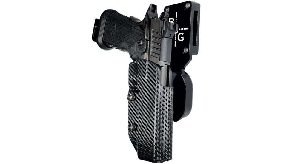 Black Scorpion Outdoor Gear Pro Heavy Duty Competition Kydex OWB Holster, Staccato XC, Right Hand, Black Shell Carbon Fiber, HCD1-USPSABS-STACCA