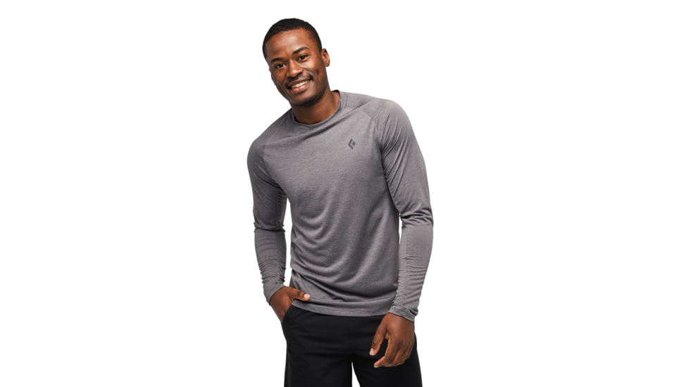 Black Diamond Lightwire LS Tech Tee - Mens, Steel Grey, Large, AP7530900034LRG1