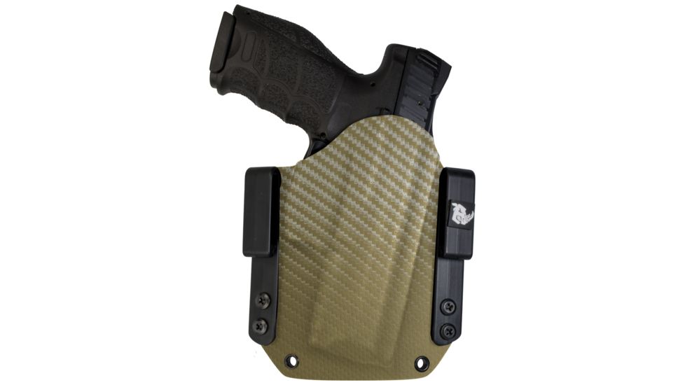 Black Rhino Concealment Tactical Carrier OWB Holster System w/ Light Holster - Springfield Armory, Model Springfield Armory XD .45 5in, LHded Shooter, Cant 0 Degrees, Carbon Fiber FDE, 191204831955