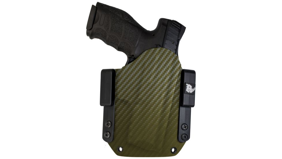Black Rhino Concealment Tactical Carry Holster System w/ Light Holster - Glock, Model Glock 29/30 Gen 4, Left Handed Shooter, Cant 15 Degrees, Carbon Fiber OD Green, 191204341669