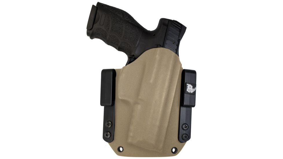 Black Rhino Concealment Tactical Carrier OWB Holster System w/ Light Holster - Springfield Armory, Model Springfield Armory XD .45 5in, Left Handed Shooter, Cant 0 Degrees, Desert Tan, 191204831986