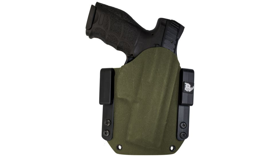 Black Rhino Concealment Tactical Carrier OWB Holster System w/ Light Holster - Springfield Armory, Model Springfield Armory XD .45 5in, Left Handed Shooter, Cant 0 Degrees, Olive Drab, 191204832112
