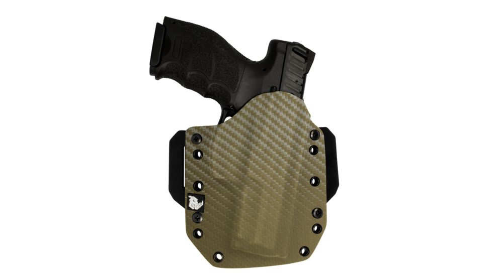 Black Rhino Concealment Tactical Carrier OWB Holster System w/ Light Holster - Springfield Armory, Model Springfield Armory XD .45 5in, LHded Shooter, Cant 0 Degrees, Carbon Fiber FDE, 191204831955
