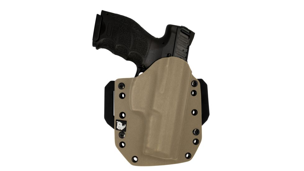Black Rhino Concealment Tactical Carrier OWB Holster System w/ Light Holster - Springfield Armory, Model Springfield Armory XD .45 5in, Left Handed Shooter, Cant 0 Degrees, Desert Tan, 191204831986