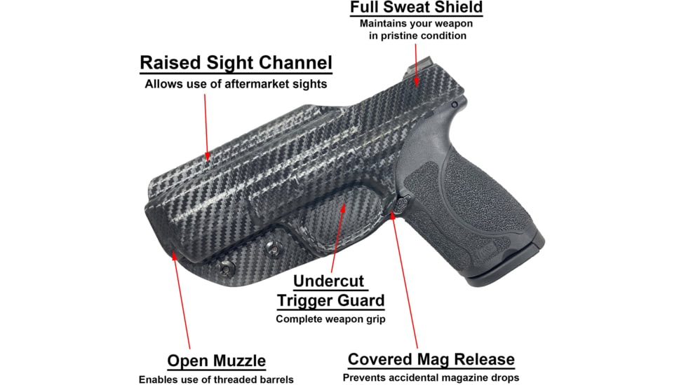 Black Scorpion Outdoor Gear CZ P-10 C IWB Kydex Holster, Right Hand, Carbon Fiber, HC11-IWB01-SCOSCZP10-CFRH