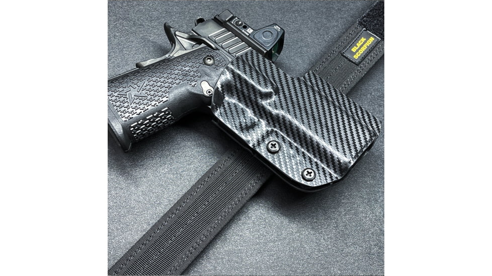 Black Scorpion Outdoor Gear Glock 26, 27, 33 Pro IDPA Holster, Left Hand, Carbon Fiber, HC03-IDPA-GL26-CFLH