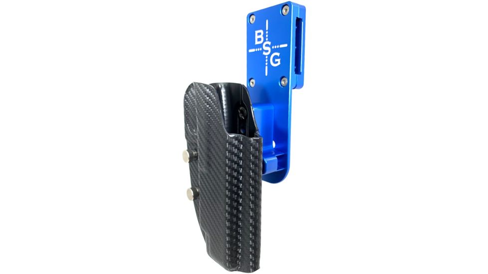 Black Scorpion Outdoor Gear Pro Heavy Duty Competition Holster, Right Hand, Canik TP9 SFx, 5.2in Barrel, 1.5 - 1.75in Belts, Kydex/ 6066 Aluminum, Carbon Fiber/Blue, HCD3-USPSABS-TP9SFXCFRH