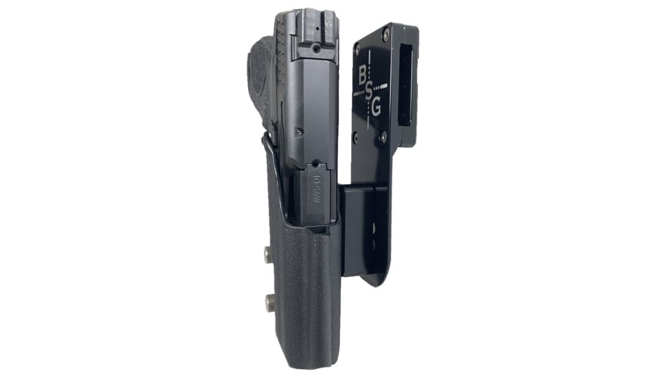 Black Scorpion Outdoor Gear Pro Heavy Duty Competition Holster, Right Hand, Smith &amp; Wesson M&amp;P/ M&amp;P M2.0, 4.25in Barrel, 1.5 - 1.75in Belts, Kydex/ 6066 Aluminum, Black/Black, HCD1-USPSABS-MP9BKRH