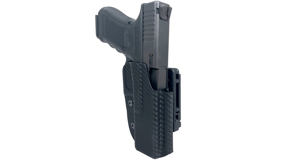 Black Scorpion Outdoor Gear Pro IDPA Competition Holster, Right Hand, GLOCK 17/ 19/ 19X/ 22/ 45, 4.02 - 4.49in Barrel, 1.5 - 1.75in Belts, Kydex, Carbon Fiber, HC03-IDPA-GL17CFRH