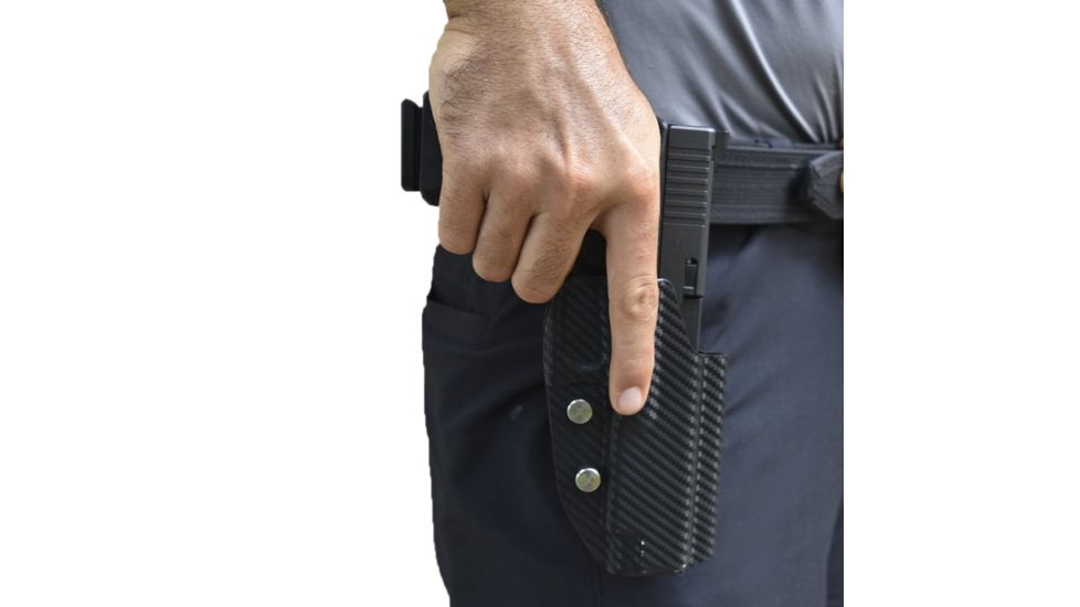Black Scorpion Outdoor Gear Pro USPSA Competition Holster, Right Hand, Canik TP9 SFx, 5.2in Barrel, 1.5 - 1.75in Belts, Kydex, Carbon Fiber, HC04-USPSA-TP9SFXCFRH