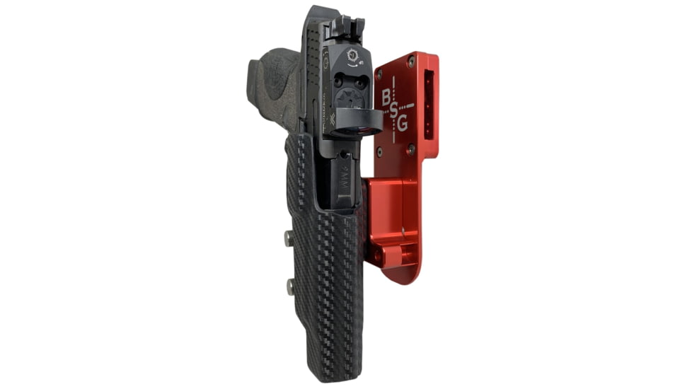 Black Scorpion Outdoor Gear Smith &amp; Wesson M&amp;P9, M&amp;P40 M2.0 5in Pro Heavy Duty Competition Holster, Right Hand, Red Shell / Carbon Fiber, HCD2-USPSABS-MP5CFRH