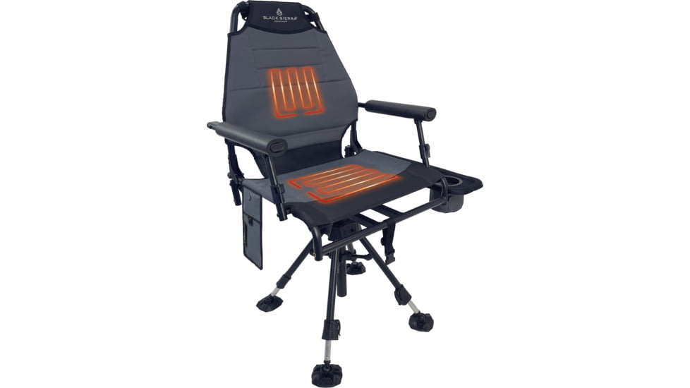 BLACK SIERRA EQUIPMENT Heated HI-LINE Swivel Chair, Gray, HCH-032H-GRY-BSE
