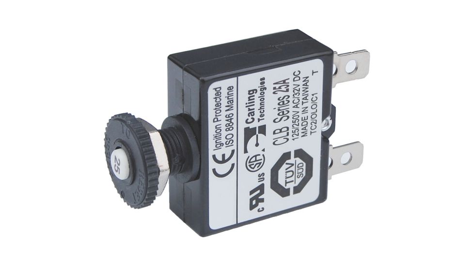 Blue Sea Systems 25A Push Button Thermal with Quick Connect Terminals 7058 20542