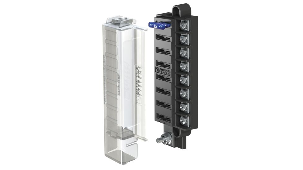 Blue Sea Systems 5046 ST Blade Compact Fuse Blocks - 8 Circuits w/Cover 58586