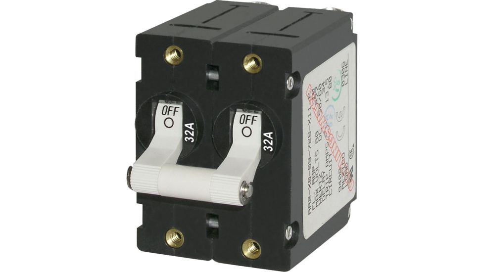 Blue Sea Systems 7295 A-Series Double Pole Toggle - 32A - White 20614
