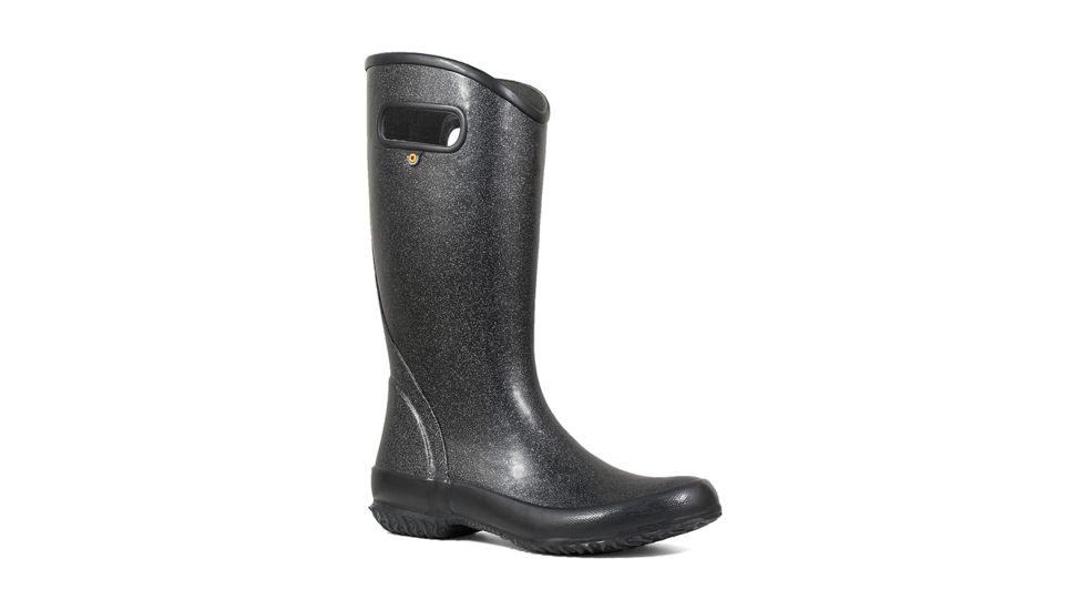 Bogs Rainboot Glitter - Womens, Black, Medium, 6, 72400-001-M- 6