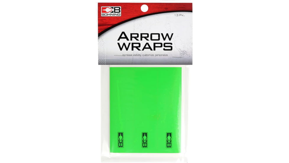 Bohning Arrow Wraps Small diameter 5.5 in, Neon Green, 13 Pk, 501072NG