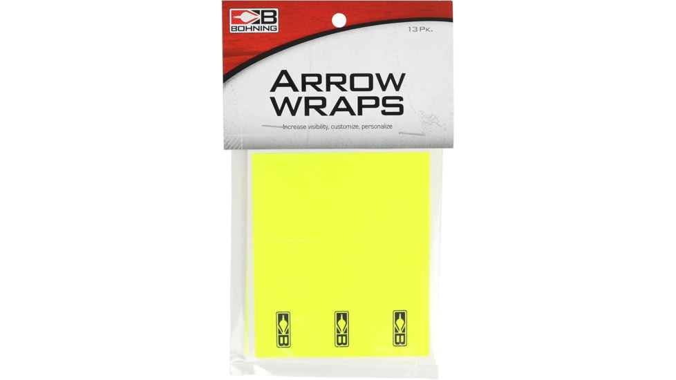 Bohning Arrow Wraps Small diameter 5.5 in, Neon Yellow, 13 Pk, 501072NY