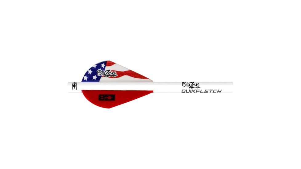 Bohning Blazer QuikFletch American Flag, White, Pack of 6, 101001AF