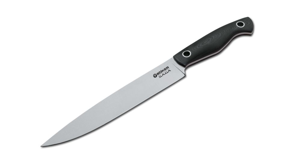 Boker USA Saga Carving Knife,7.5in Satin 440C Steel Blade,Black G10 Handle 131480