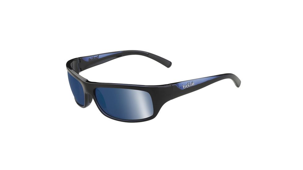 Bolle Fierce Single Vision Prescription Sunglasses, Shiny Black / Blue Frame-11944SV
