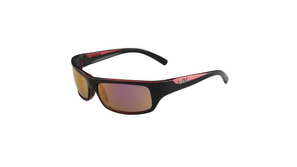 Bolle Fierce Single Vision Prescription Sunglasses, Shiny Black / Rose Frame-11942SV